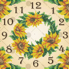 фото: схема для вышивки бисером Часы Подсолнухи