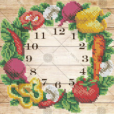 фото: схема для вышивки бисером Часы Овощи