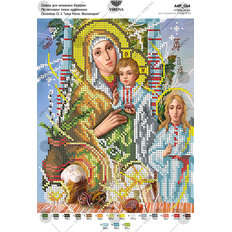 изображение: схема для вышивки бисером по мотивам иконы А. Охапкина Богородица Пасхальная