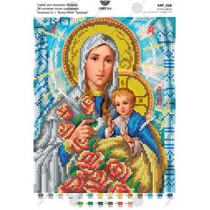 изображение: схема для вышивки бисером по мотивам иконы А. Охапкина Богородица Розы