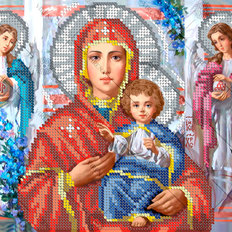 фото: схема для вышивки бисером по мотивам иконы А. Охапкина Божья Матерь и Иисус