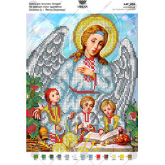 изображение: схема для вышивки бисером по мотивам иконы А. Охапкина Ангел-хранитель