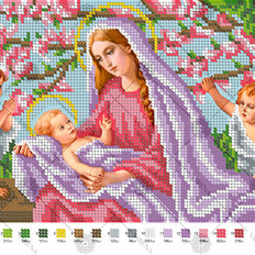 изображение: схема для вышивки бисером Мадонна в саду