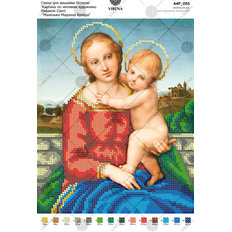 изображение: схема для вышивки бисером Картина по мотивам художника Рафаэля Санти Маленька Мадонна Купера
