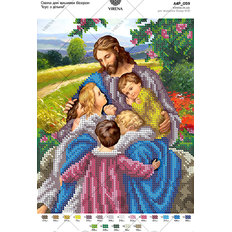 изображение: схема для вышивки бисером Иисус с детьми