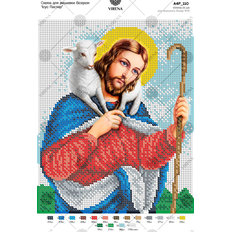 изображение: схема для вышивки бисером Иисус Пастырь