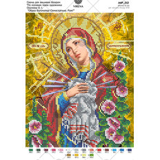 изображение: схема для вышивки бисером по мотивам иконы А. Охапкина Образ Богоматери Семистрельная Розы