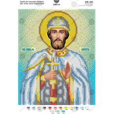 изображение: икона, вышитая бисером, Св. князь Пётр Муромский изображение: икона, вышитая бисером, Св. князь Пётр Муромский