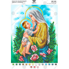 изображение: икона для вышивки бисером Мадонна с младенцем