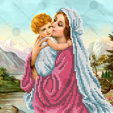 изображение: схема для вышивки бисером Мадонна и дитя