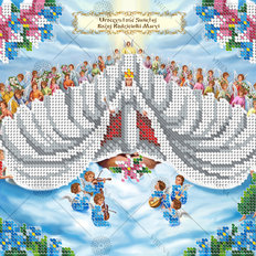 изображение: вышитая бисером икона Торжество Пресвятой Богородицы 