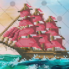 фото: картина, вышитая бисером, Алые паруса фото: картина, вышитая бисером, Алые паруса