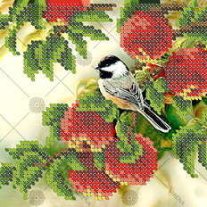 фото: картина, вышитая бисером, Яблоки