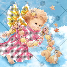 фото: картина, вышитая бисером, Маленький ангел