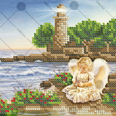 фото: картина, вышитая бисером, Ангелочек