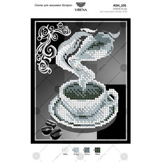 фото: картина, вышитая бисером, Кофе