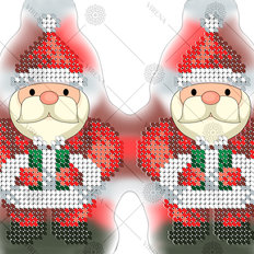 фото: заготовка для вышивки бисером новогодней игрушки Санта Клаус