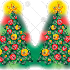 фото: заготовка для вышивки бисером новогодней игрушки Ёлочка