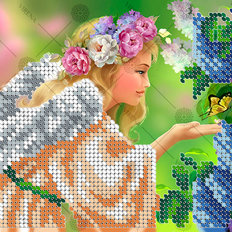 фото: картина, вышитая бисером, Ангел