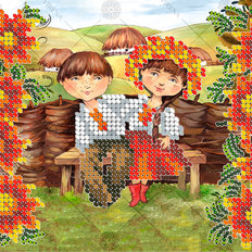 фото: картина, вышитая бисером, Влюблённые