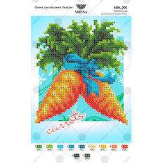 фото: картина, вышитая бисером, Морковь