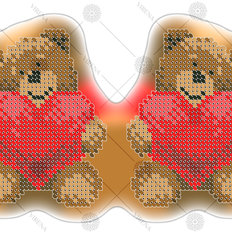 фото: заготовка для вышивки бисером игрушки Мишка с сердечком