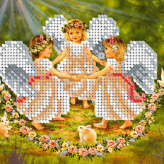 фото: картина, вышитая бисером, Ангелы