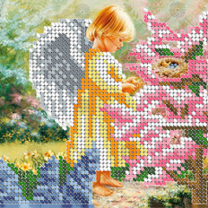 фото: картина, вышитая бисером, Ангел