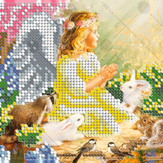 фото: картина, вышитая бисером, Ангел