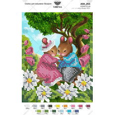 фото: картина, вышитая бисером, Мышки