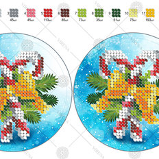 фото: заготовка для вышивки бисером новогодней игрушки Новогодний леденец