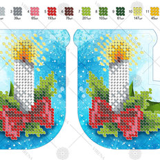 фото: заготовка для вышивки бисером новогодней игрушки Новогодний сапожок