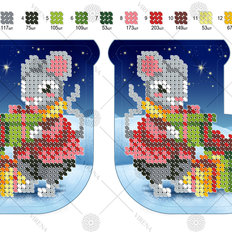 фото: заготовка для вышивки бисером новогодней игрушки Новогодний сапожок