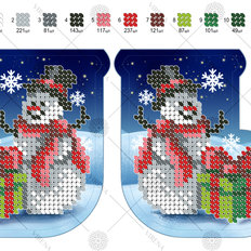 фото: заготовка для вышивки бисером новогодней игрушки Новогодний сапожок