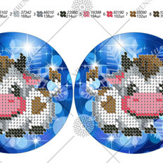 фото: заготовка для вышивки бисером новогодней игрушки Бычок