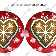 фото: заготовка для вышивки бисером новогодней игрушки Пряник сердечко