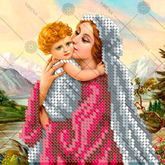 изображение: схема для вышивки бисером Мадонна с Младенцем