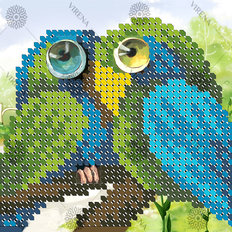 фото: картина, вышитая бисером, Попугаи фото: картина, вышитая бисером, Попугаи