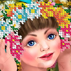 фото: картина, вышитая бисером, Девочка в венке фото: картина, вышитая бисером, Девочка в венке