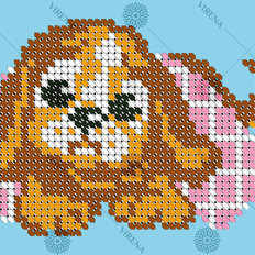 фото: картина, вышитая бисером, Щенок фото: картина, вышитая бисером, Щенок