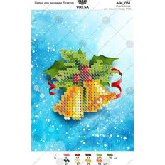 фото: картина, вышитая бисером, Новогодние колокольчики