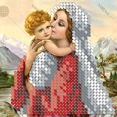 изображение: картина, вышитая бисером, Мадонна и дитя изображение: картина, вышитая бисером, Мадонна и дитя