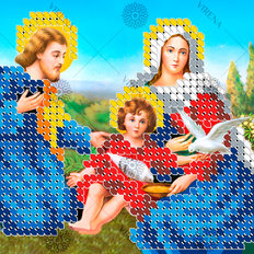 изображение: картина, вышитая бисером, Святое Семейство