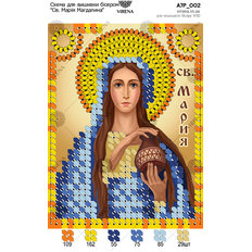 изображение: икона, вышитая бисером, Св. Мария