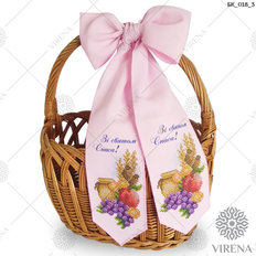 фото: бант на Спас для вышивания бисером, мёд и колосья