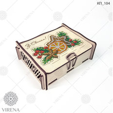 фото: Коробка подарочная с украшением в виде вышивки бисером или нитками