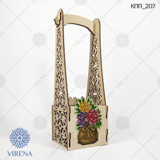 фото: Коробка подарочная для бутылки с украшением в виде вышивки бисером или нитками
