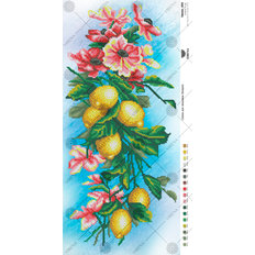 фото: картина, вышитая бисером, Лимоны