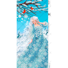 фото: картина, вышитая бисером, Девушка Зима