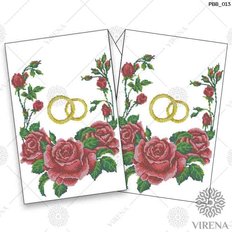 фото: рушник свадебный для вышивания бисером, Кольца и розы
